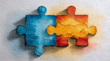 The 3D blue jigsaw puzzle with a missing piece symbolizes a business challenge requiring a team solution and strategic connection for success