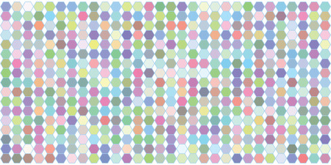 Geometric Abstract Seamless Pattern with Pastel Colored Hexagons Vector Background