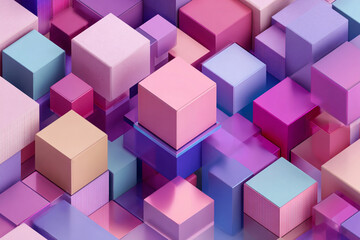 Fototapeta premium abstract background of pastel colored cubes in isometric view