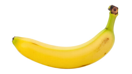Ripe yellow banana PNG isolated on transparent background, tropical fruit for healthy eating and snack