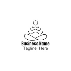 Minimalist Line Art Meditation Logo Concept