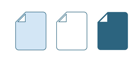 Blue File document icon isolated on white background. Checklist icon. Business concept. Vector