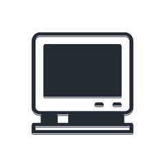 Black Retro tv icon isolated on white background. Television sign. Vector