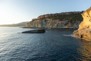 Sunset on Cane Malu beach in Sardinia.