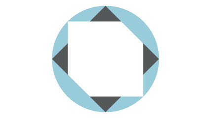Abstract Geometric Circle With Square and Triangles on White image photo