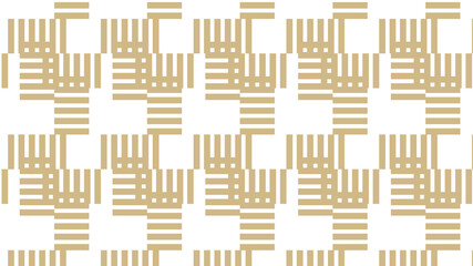 Beige Woven Square Pattern with Interlocking Lines on White geometric squares