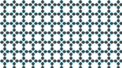 Geometric cross pattern with blue and dark gray shapes on white seamless background