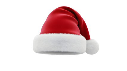 Red Santa Hat 3D Render - Glossy Finish, Clean Design, Modern Holiday, Isolated Cap & Festive Icon