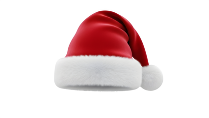 Red Santa Hat 3D Render - Glossy Finish, Clean Design, Modern Holiday, Isolated Cap & Festive Icon