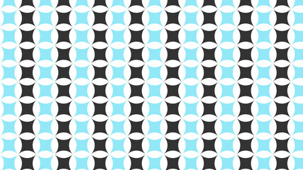 Geometric Pattern of Black and Blue Rounded Squares on White abstract background