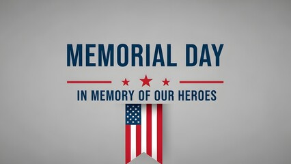 Memorial day in memory of our heroes with american flag banner illustration.