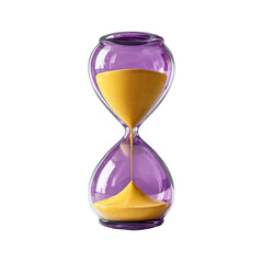 Hourglass on white background, sandglass 3d rendering