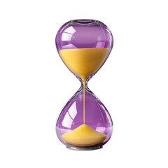 Hourglass on white background, sandglass 3d rendering