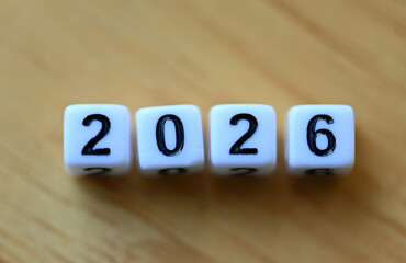 Top View of 2026 Number &mdash; New Year Greeting and Celebration Concept