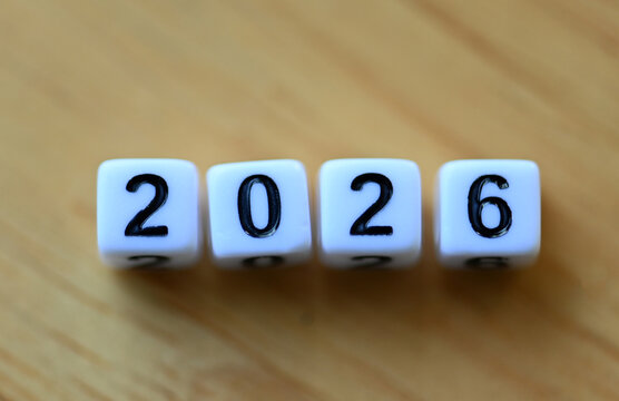 Top View of 2026 Number &mdash; New Year Greeting and Celebration Concept