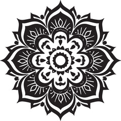 
Intricate Mandala Flower with Geometric Symmetrical Pattern
