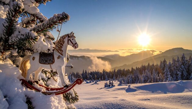 Toy horse on the Christmas tree cosy