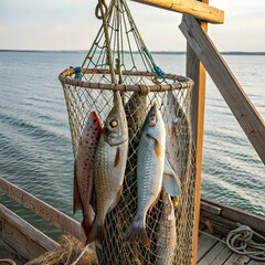 fishing nets on a fishing boat