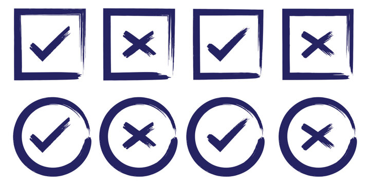Check tick mark icon set. Green check mark vector symbol icon. Vector symbols set ,green checkmark isolated on white background. Brush strokes green