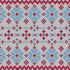 Winter fair isle knitted seamless pattern Christmas geometric background