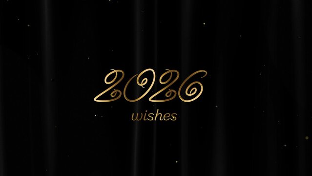 Christmas and New Year Typography Blessings, Golden Glamour Title Card 05