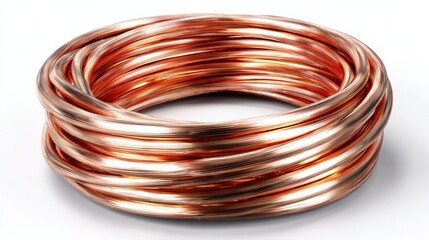 Copper wire coil with intricate twists and turns, showcasing the metallic sheen and texture, ideal for electrical projects and artistic applications, emphasizing versatility and craftsmanship