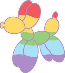 cute rainbow colorful pride lgbt air balloon puppy dog decoration vector cartoon illustration