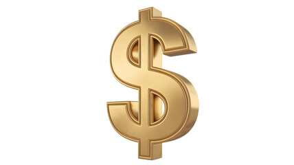 Shiny golden dollar sign isolated on a black background representing wealth and finance