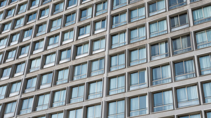 modern glass windows wall in urban architecture