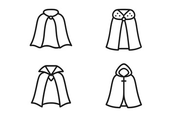 Various flowing capes and cloaks for historical and fantasy clothing designs