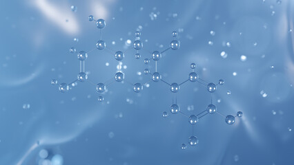 epicatechin molecular structure, 3d model molecule, antioxidant flavonoid compound structural chemical formula view from a microscope