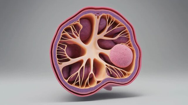 3D CGI Render of a Human Lymph Node Anatomy