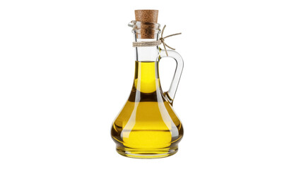 Olive oil in glass bottle isolated PNG, healthy cooking ingredient on transparent background for...