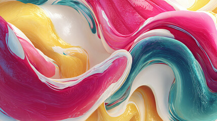 Vibrant colorful swirling paint background, fluid motion design