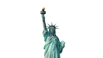 Poster Vrijheidsbeeld Statue of Liberty isolated PNG on transparent background, iconic American landmark for travel and patriotic themes  © Carlos