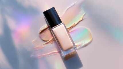 Foundation bottle on surface