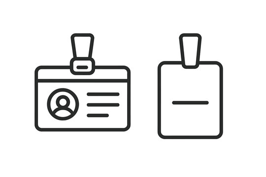 Outline icons for identification badge and access control holder