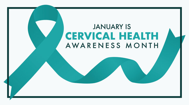 Cervical cancer awareness month is observed every year in January. Vector template for banner, greeting card, poster with background. 