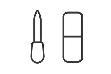 Set of essential manicure tools icons for nail care routines