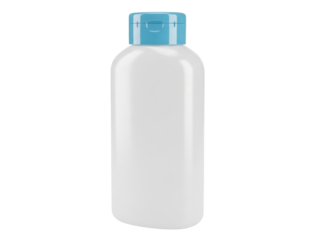 Isolated container with a blue cap, mockup for product packaging or travel container, stock image