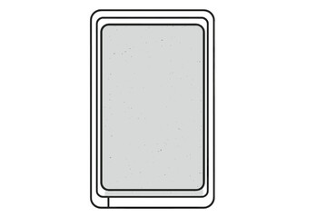 Minimalist rectangular frame with textured gray inset panel and soft rounded corners