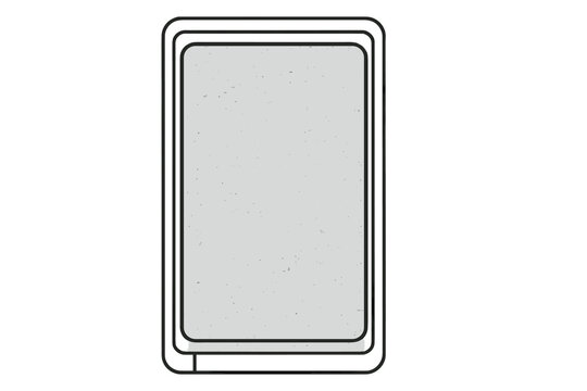 Minimalist rectangular frame with textured gray inset panel and soft rounded corners