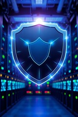 Fototapeta premium Generative AI Visualization of Cybersecurity Shield Security Network Environment
