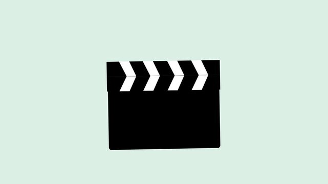 clapperboard icon sign animation, movies marking action clapperboard sign animated.
