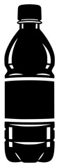 A black and white silhouette of a water bottle, alcohol, barrel, black, bottle, can, container, cylinder, icon, illustration, jug, liquid, profile, tank, against transparent background