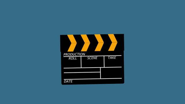 clapperboard icon sign animation, movies marking action clapperboard sign animated.