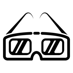 The 3D plastic glasses icon with 2 different colour lens