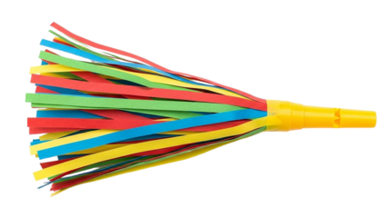 Colorful streamer burst isolated element for celebrations and parties isolated on transparent background