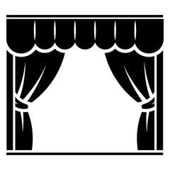 vector illustration of a theater curtain to opening and closing the show