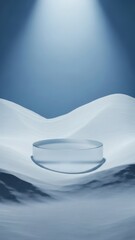 Minimalistic product display platform under a single spotlight